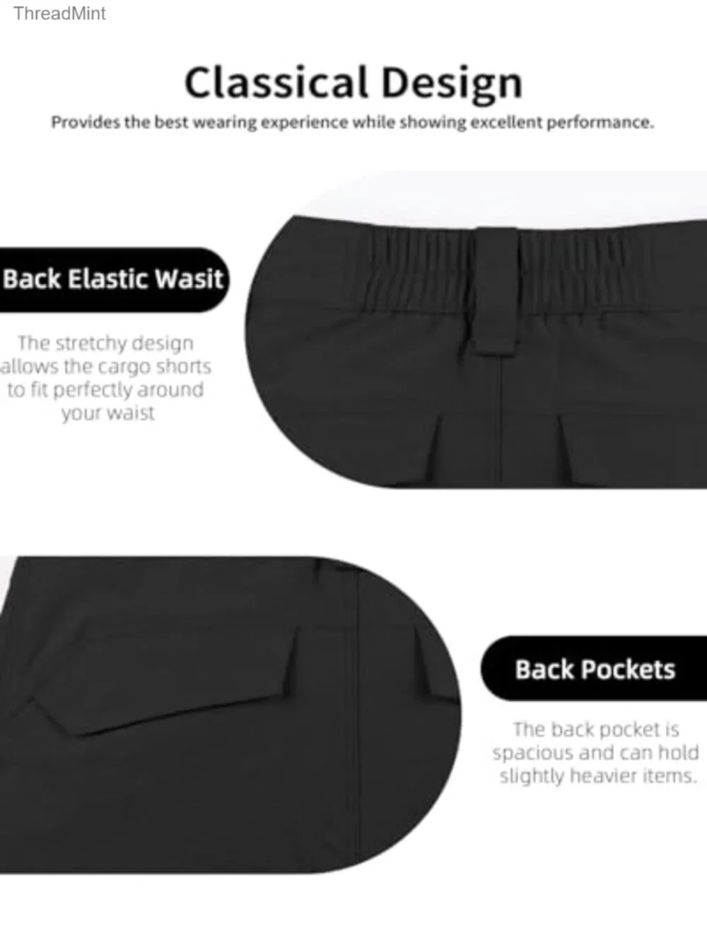 Men's Tactical Cargo Shorts Ripstop Waterproof Quick-Dry 6 Pockets Relaxed Fit